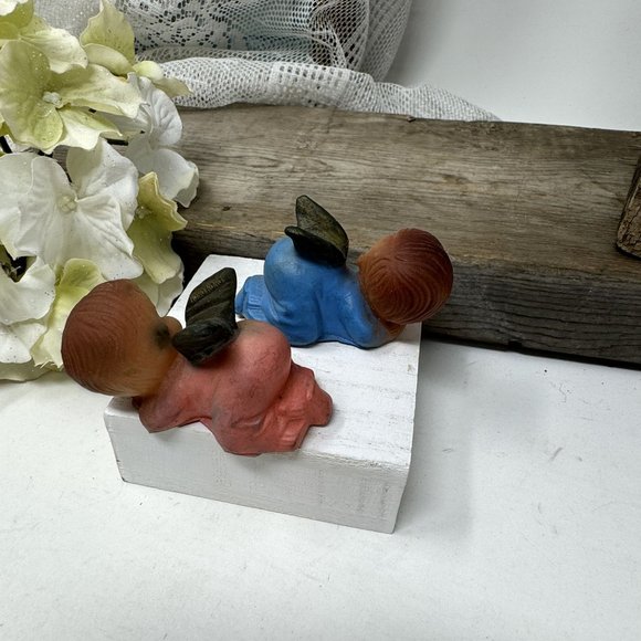 Vintage Soft Plastic Christmas Sleeping Baby Angels Small - Picture 3 of 7
